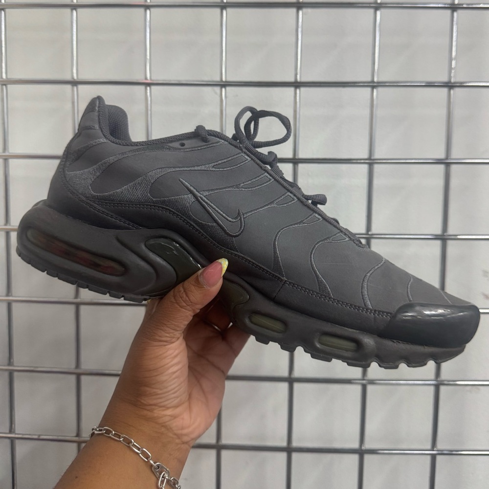 Nike Air Max Plus Premium Gray Leather TN Mens Size 13 Sneakers 558571-002